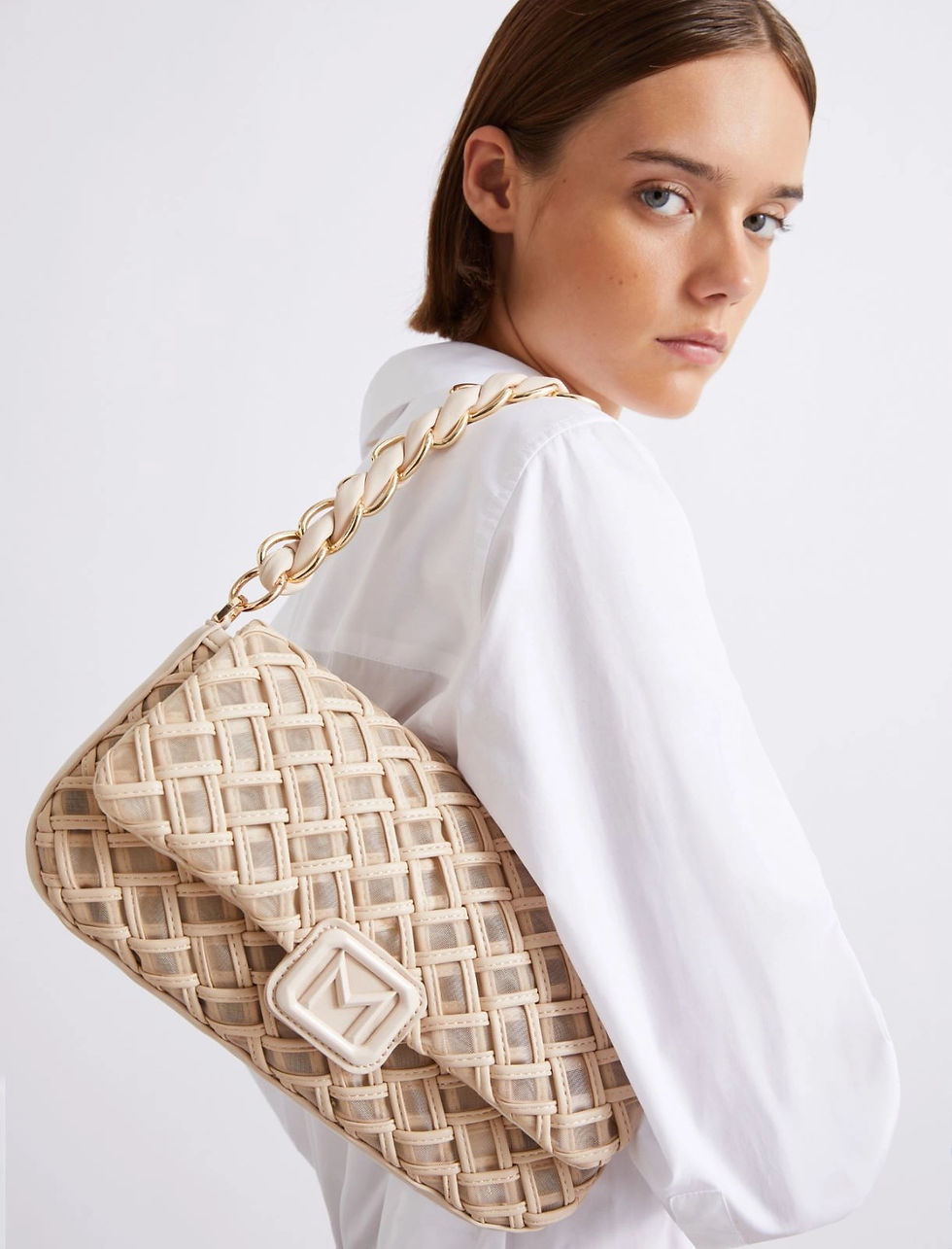 Miniatura: MARELLA Borsa Le Muse medium con intreccio nude