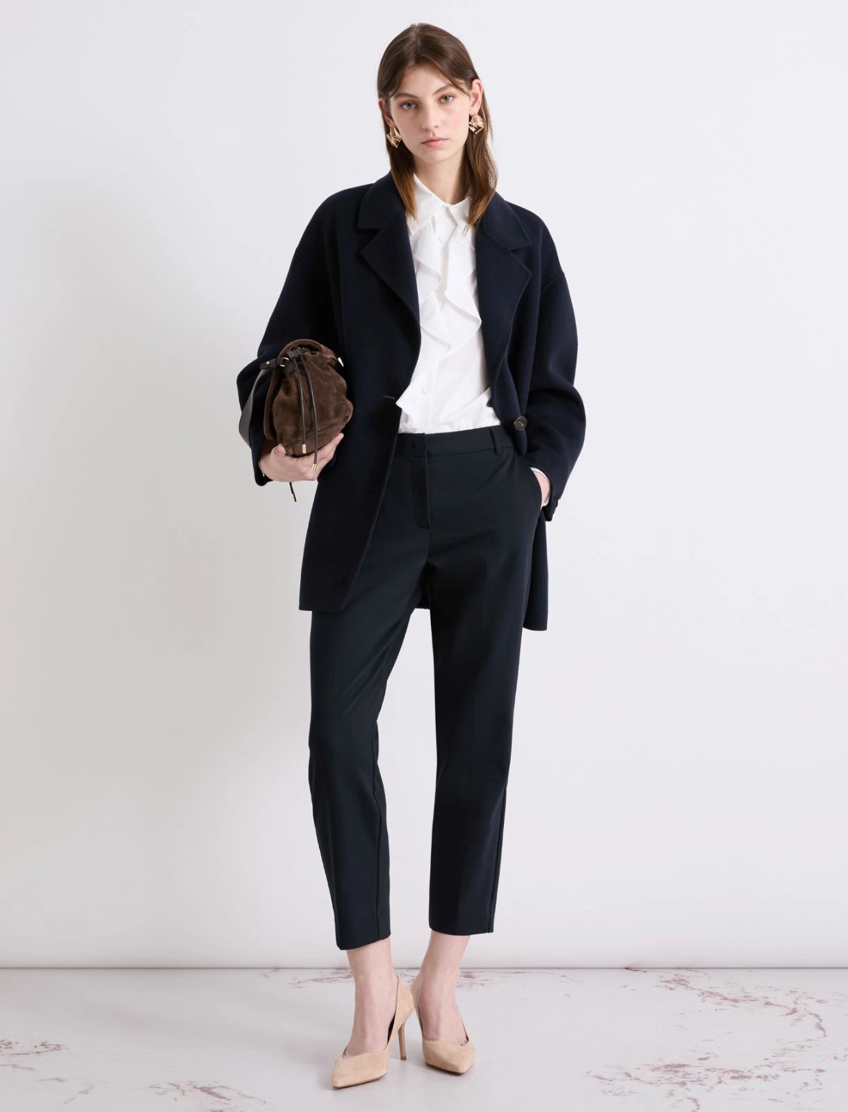 MARELLA Cappotto oversize in double blu T. 42