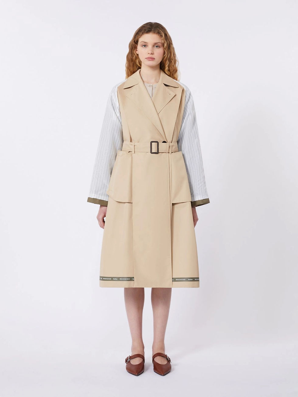 Miniatura: MAX MARA WEEKEND Trench reversibile in gabardina antigoccia beige T. 42