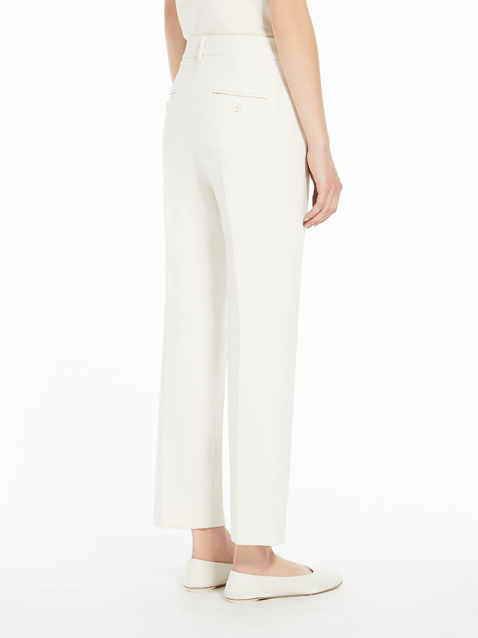 Miniatura: MAX MARA WEEKEND Pantalone in doppia tela di viscosa ecrú T. 42
