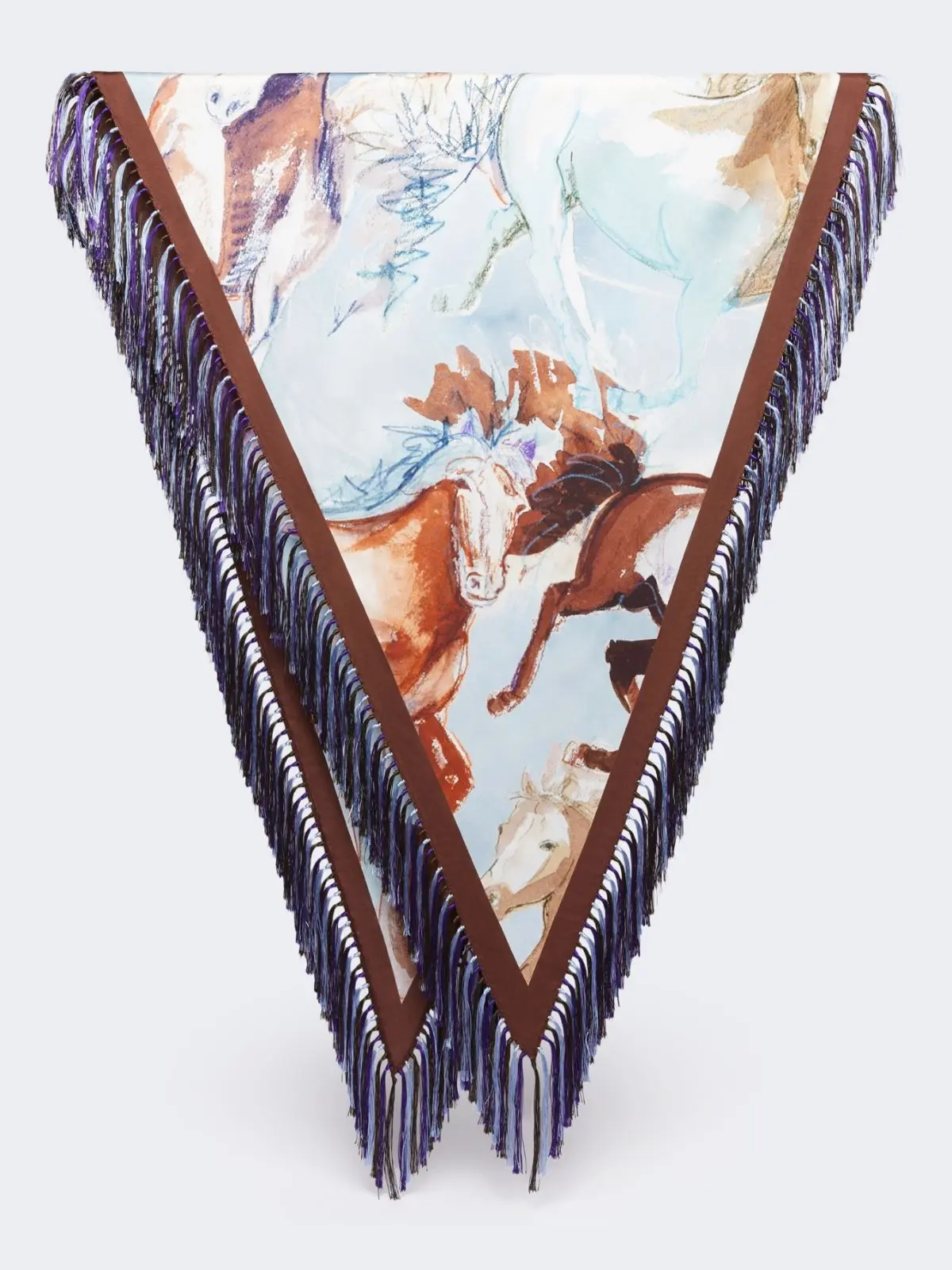 MAX MARA WEEKEND Foulard in seta stampata con frange 