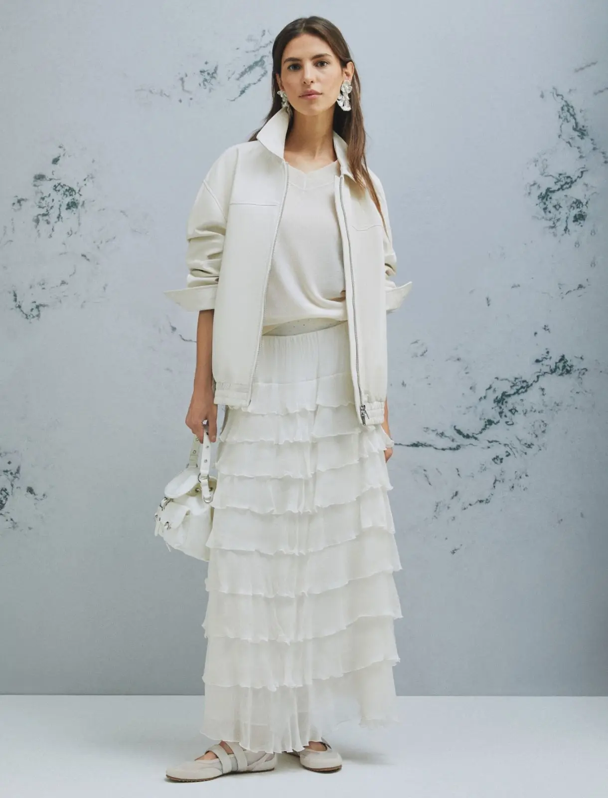 MARELLA MONOCHROME Blouson in nappa bianco avorio T. 42