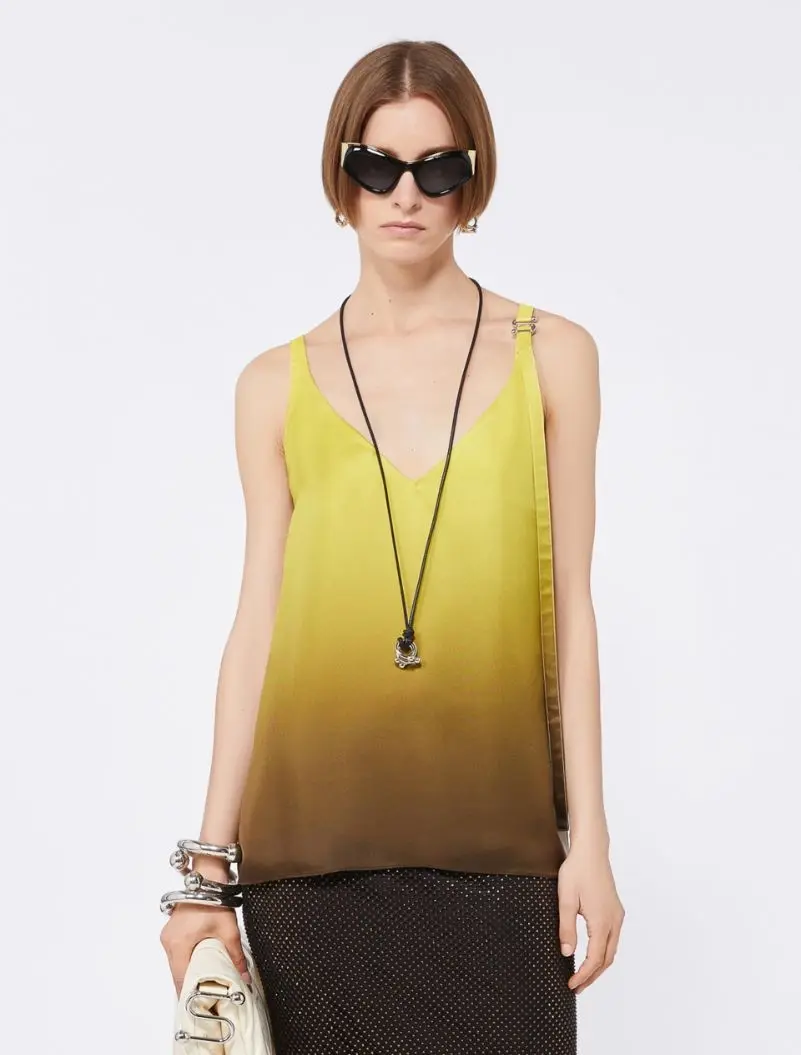 Miniatura: SPORTMAX Top lingerie in seta dégradé giallo T. 42