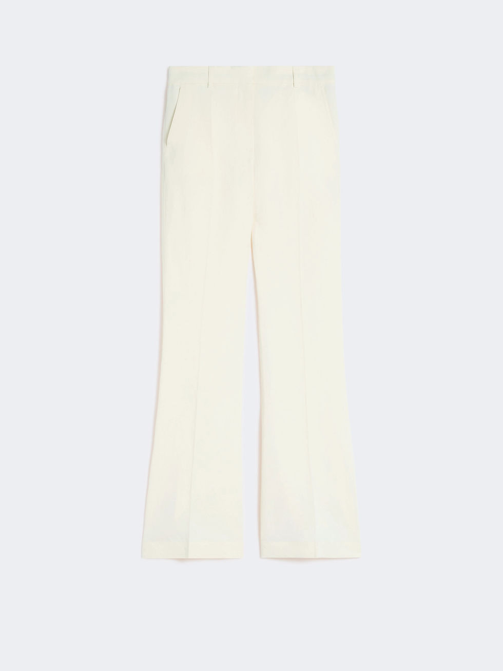 Miniatura: SPORTMAX Pantalone flare aderente in viscosa avorio T. 42