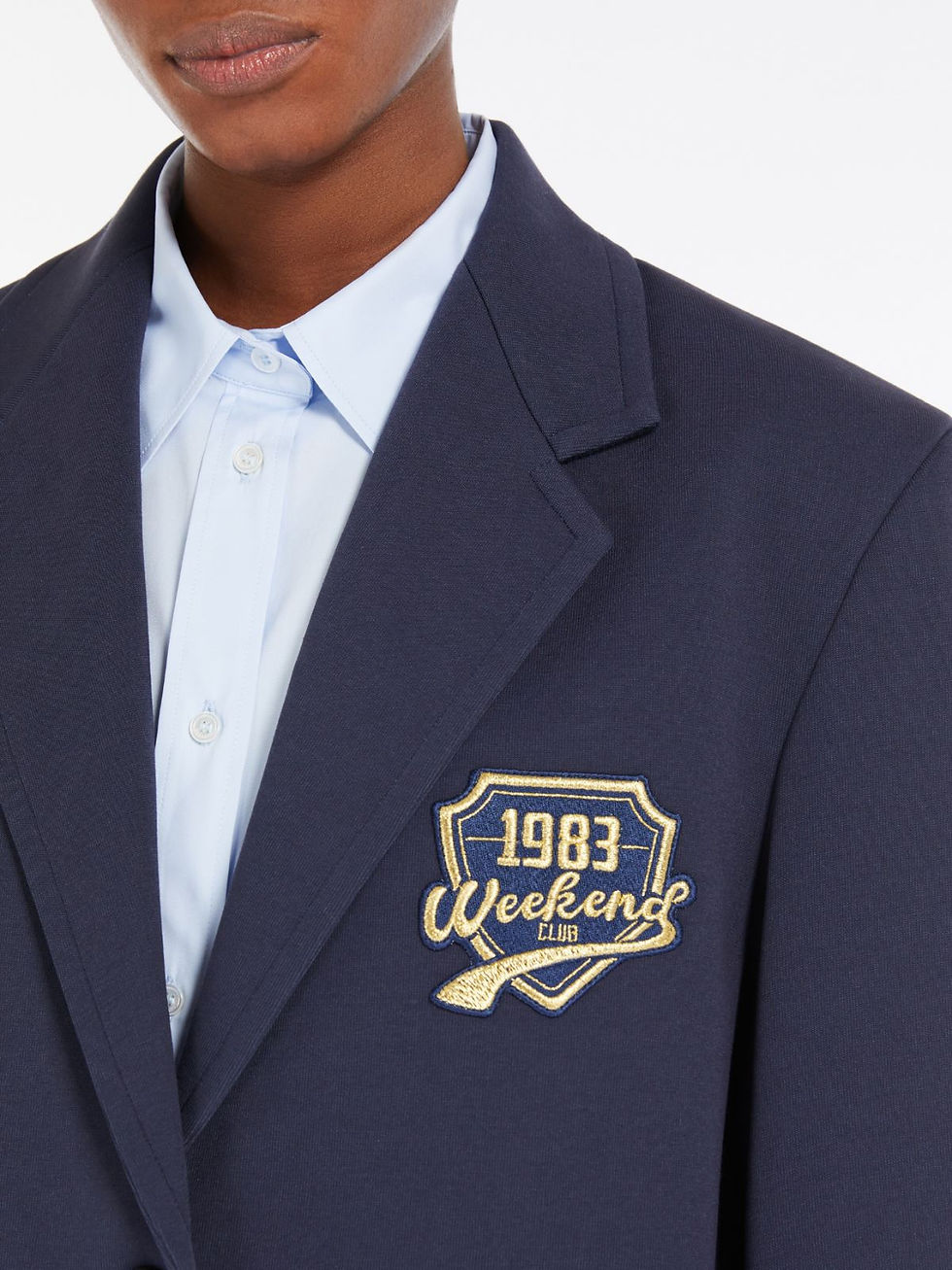 Miniatura: MAX MARA WEEKEND Blazer in Jersey con ricamo blu T.42