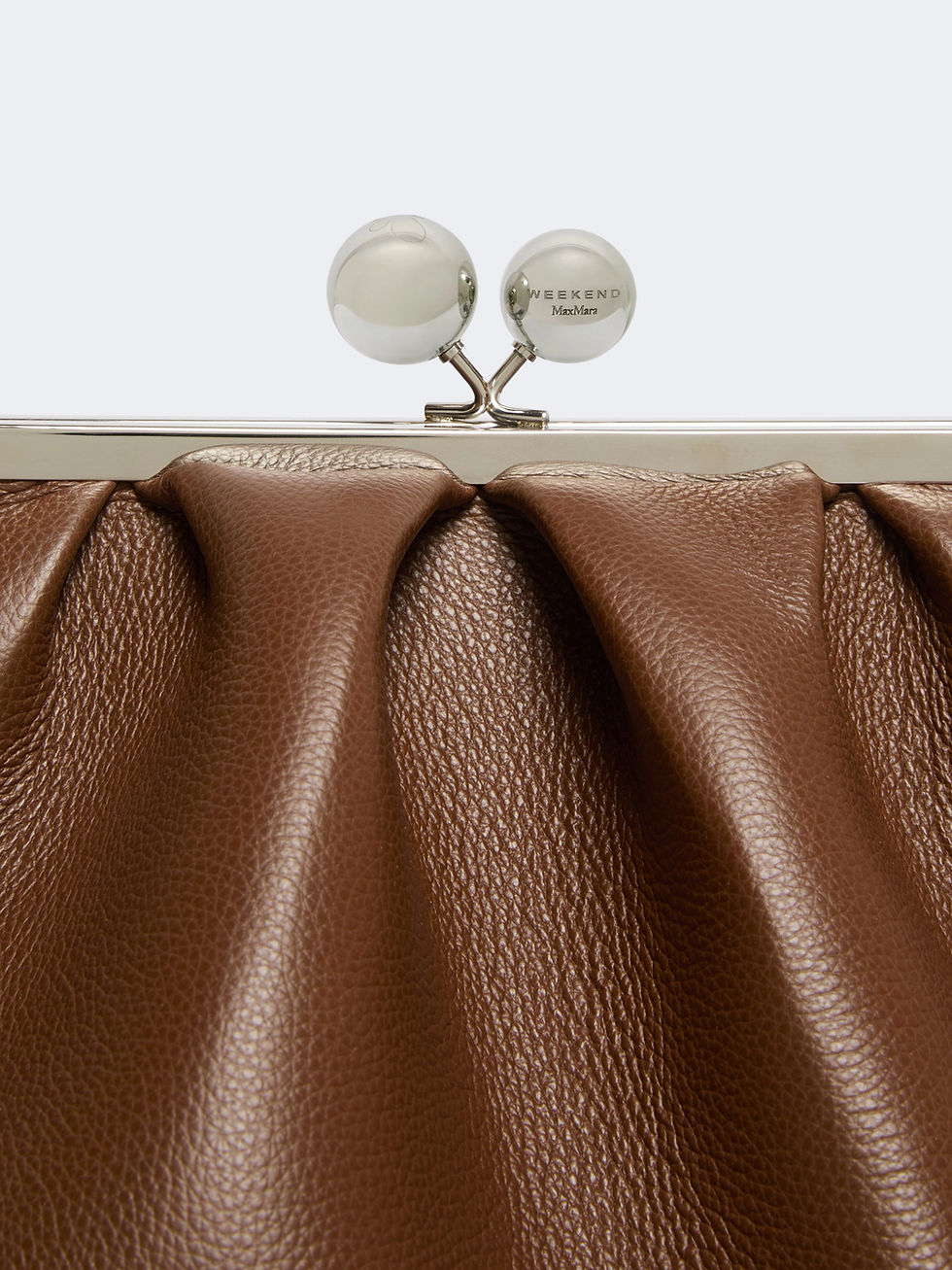 Thumbnail: MAX MARA WEEKEND Pasticcino Bag extra large in pelle stampa cervo marrone