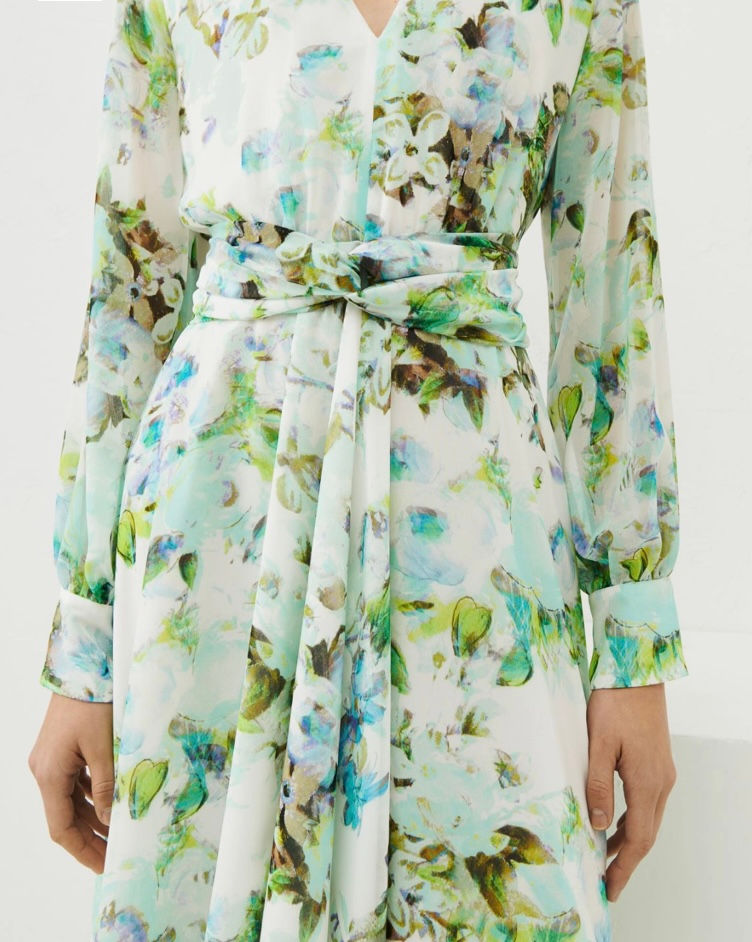 Miniatura: MARELLA abito lungo in georgette floreale