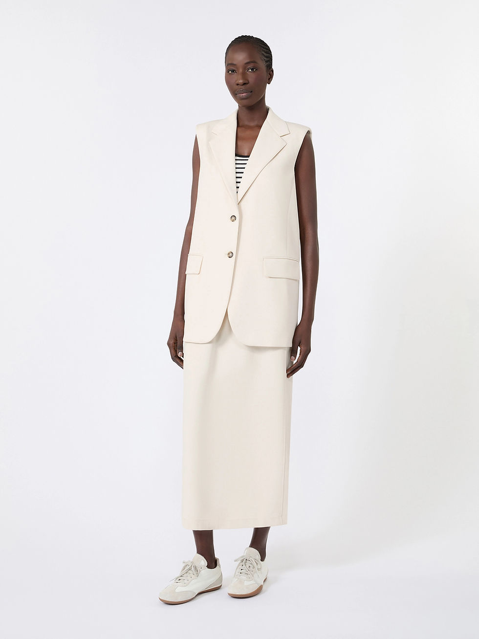 Thumbnail: MAX MARA WEEKEND Gilet in jersey milano avorio T.42