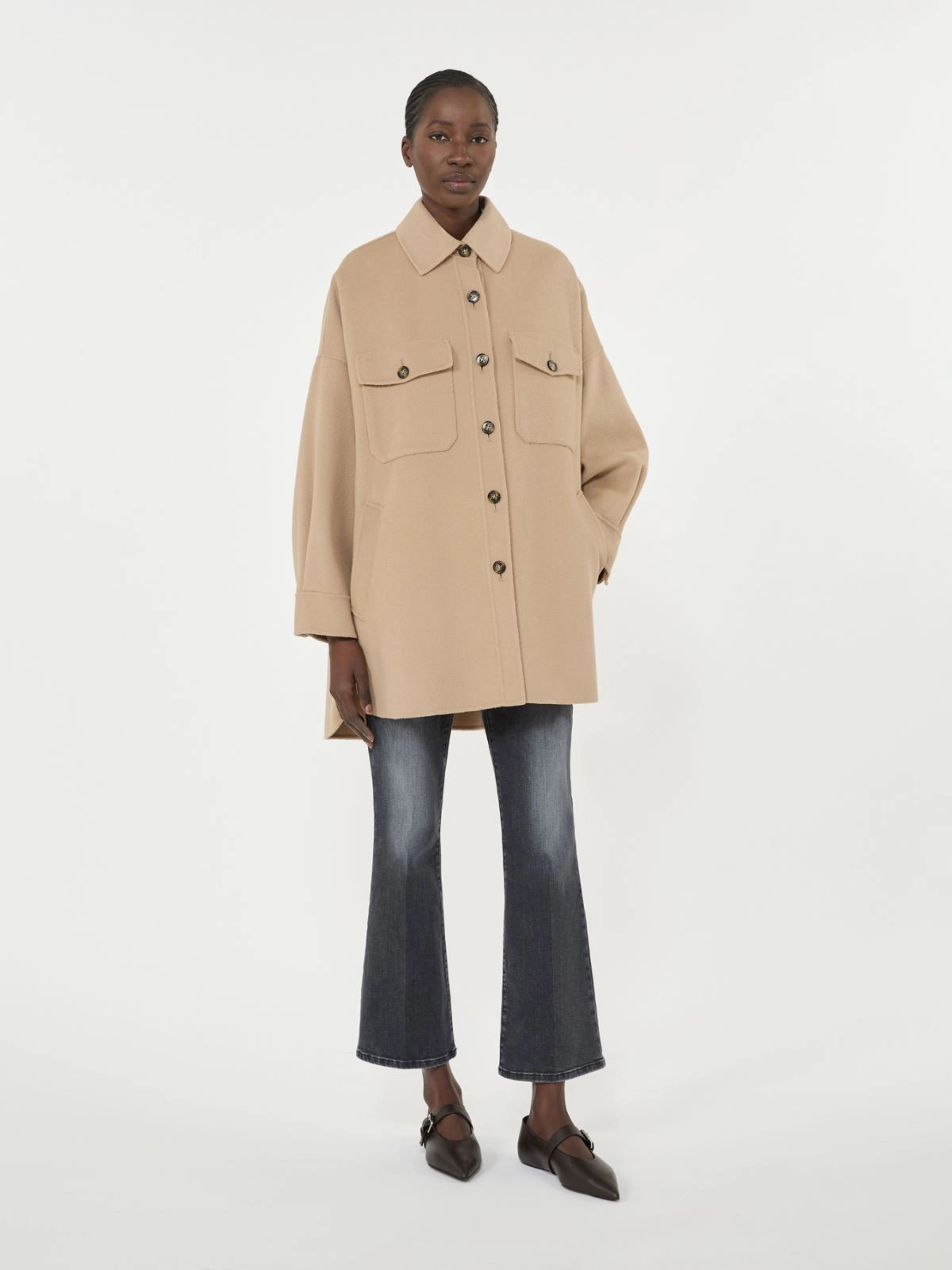 MAX MARA WEEKEND Cappotto over in mista lana cammello T. 42