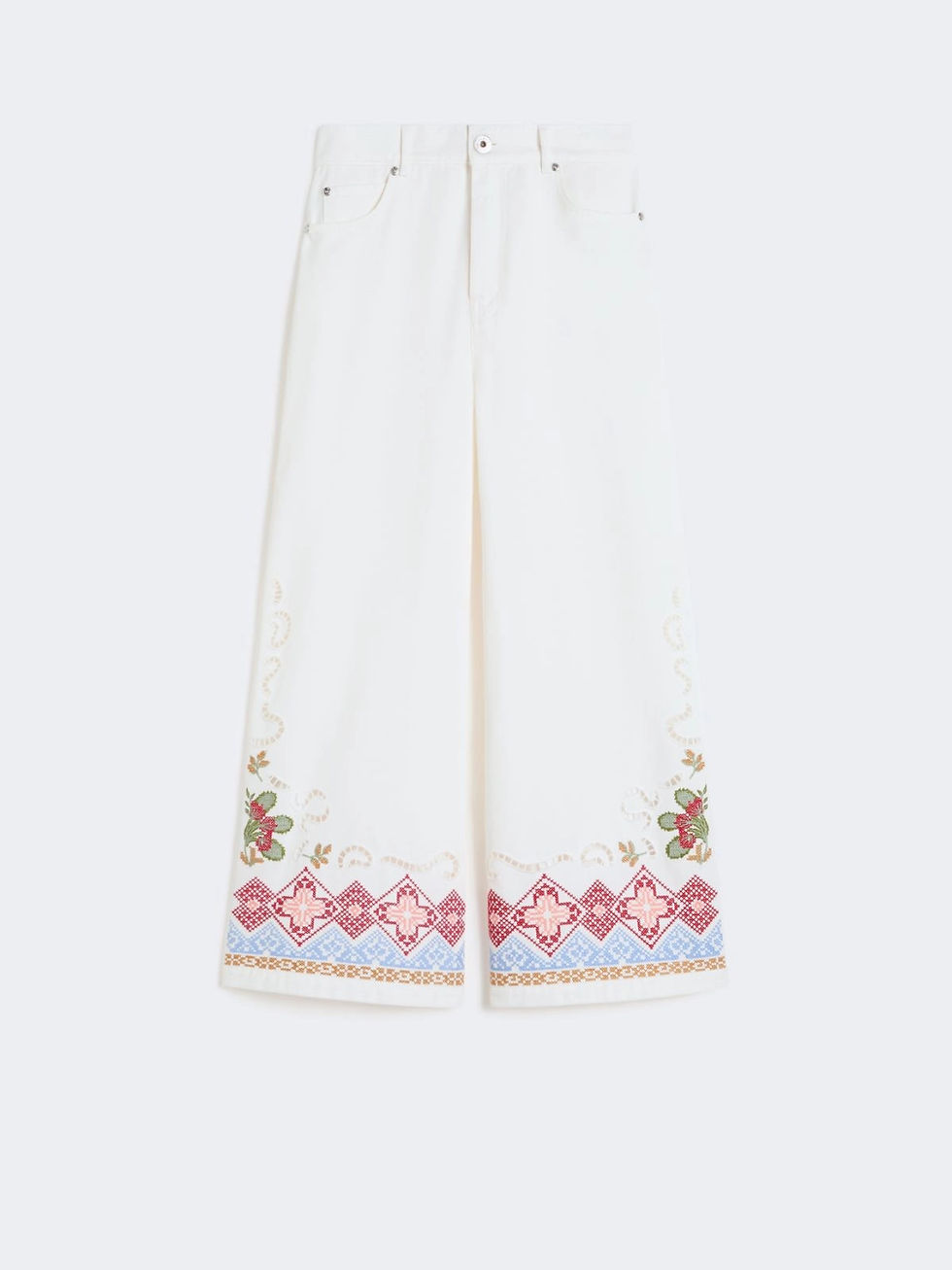 Thumbnail: MAX MARA WEEKEND Pantalone in bull di cotone bianco