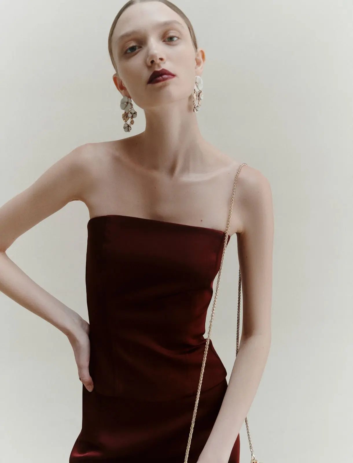 MARELLA Top bustier bordeaux  T. 42