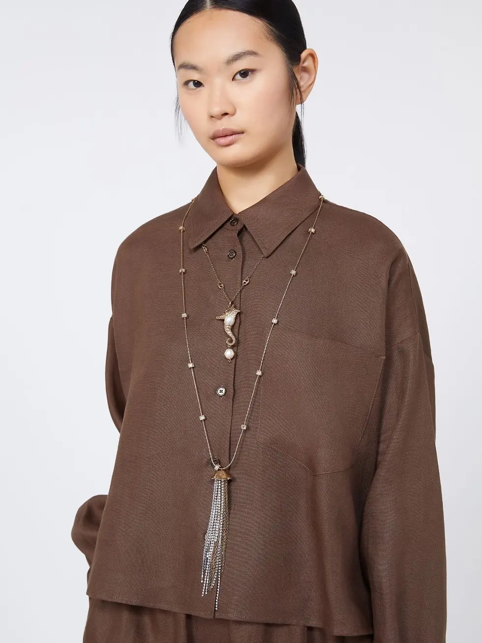 Miniatura: MAX MARA WEEKEND Collana girocollo “Abissi” in metallo e strass