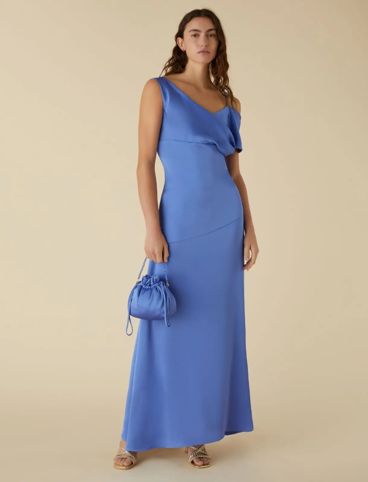 EMME MARELLA Abito asimmetrico pervinca T. 42