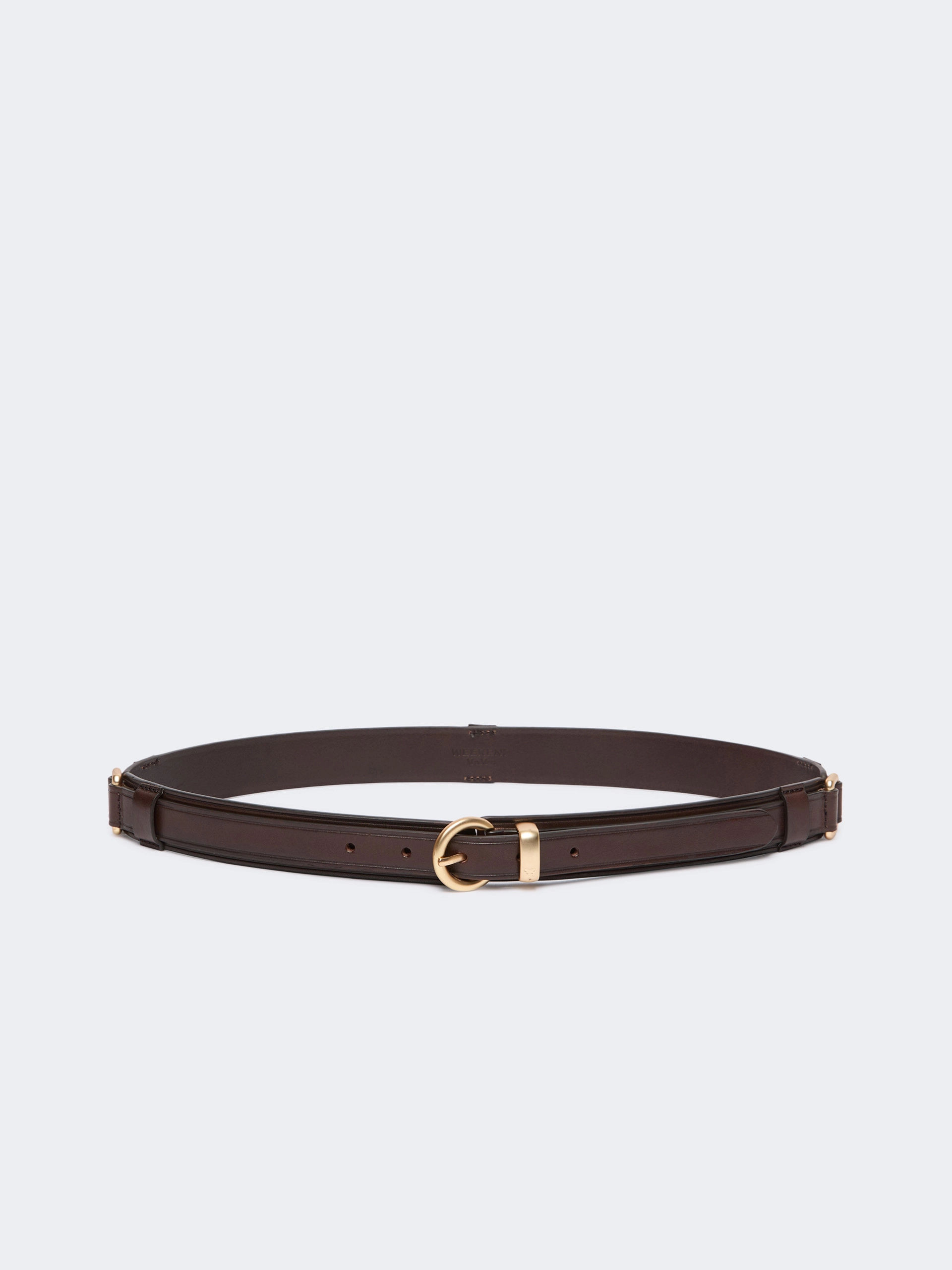 MAX MARA WEEKEND Cintura in pelle con anelli marrone scuro Taglia M