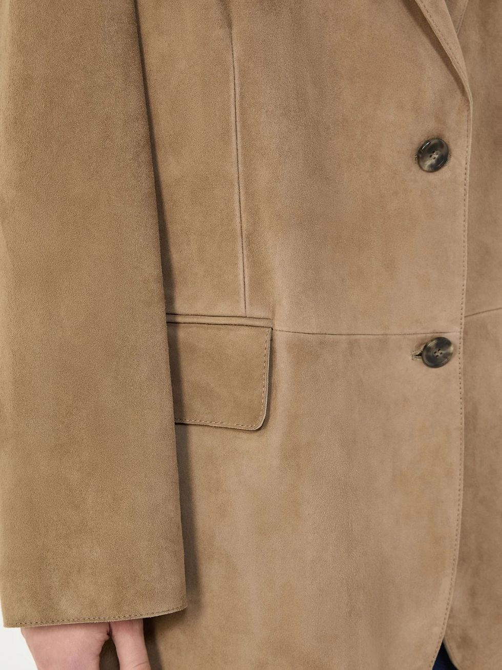 Miniatura: MAX MARA WEEKEND Blazer monopetto in suede fango 