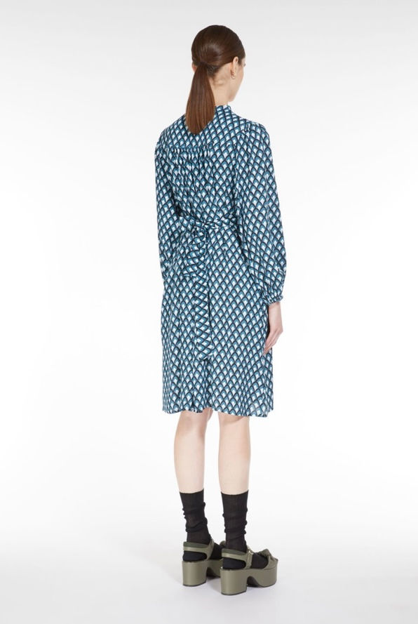 Miniatura: MAX MARA WEEKEND Abito corto in georgette petrolio T. 42