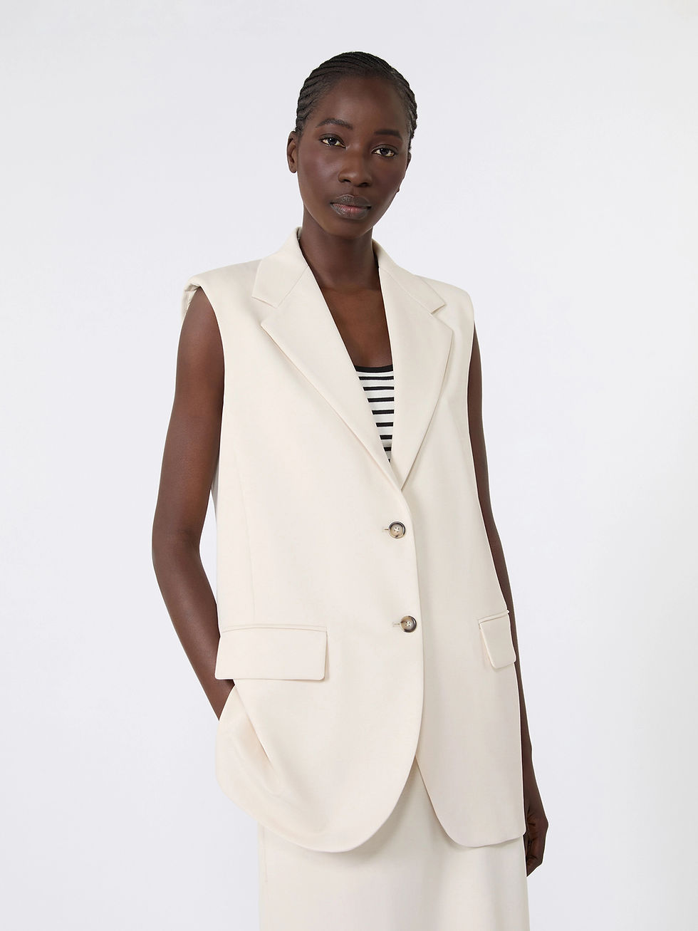 Miniatura: MAX MARA WEEKEND Gilet in jersey milano avorio T.42