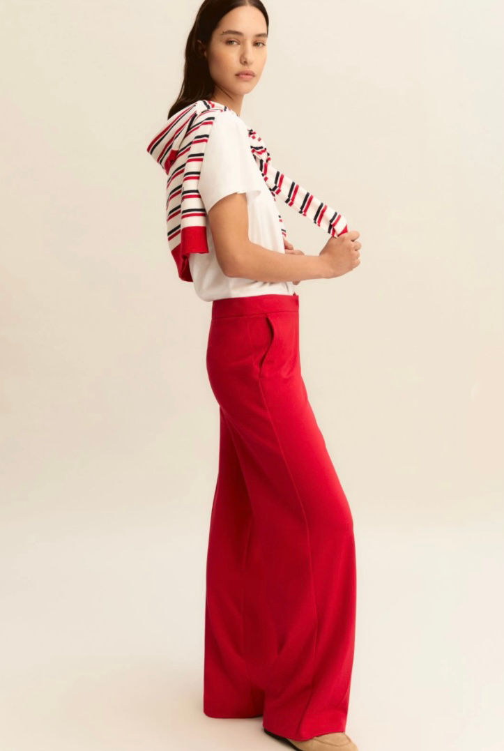 Thumbnail: EMME MARELLA Pantalone ampio in jersey rosso T. 42