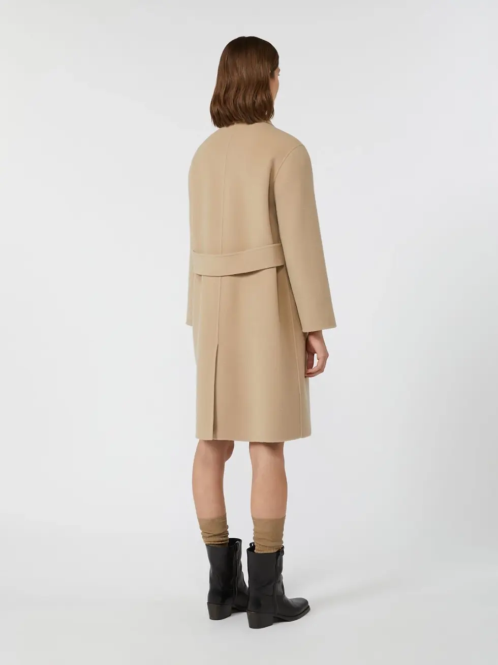 Miniatura: MAX MARA WEEKEND Cappotto monopetto in lana beige 
