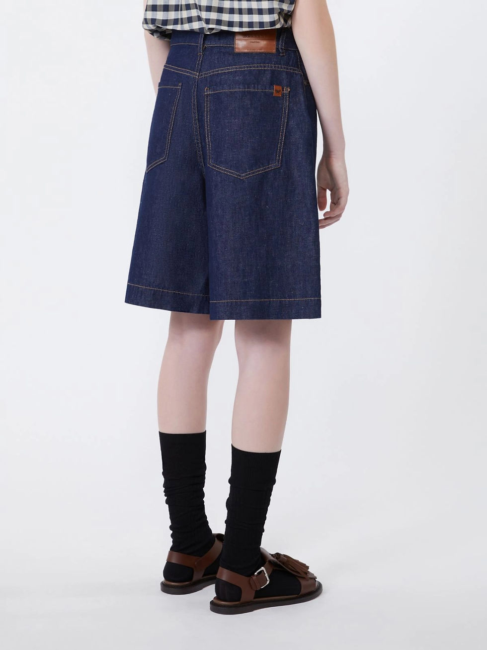 Thumbnail: MAX MARA WEEKEND Bermuda in denim di cotone e lino blu