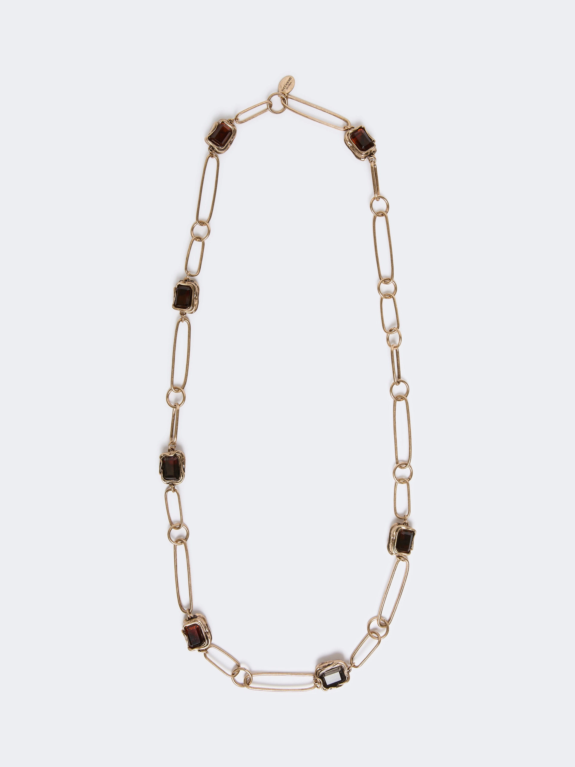 MAX MARA WEEKEND Collana a catena con pietre decò oro