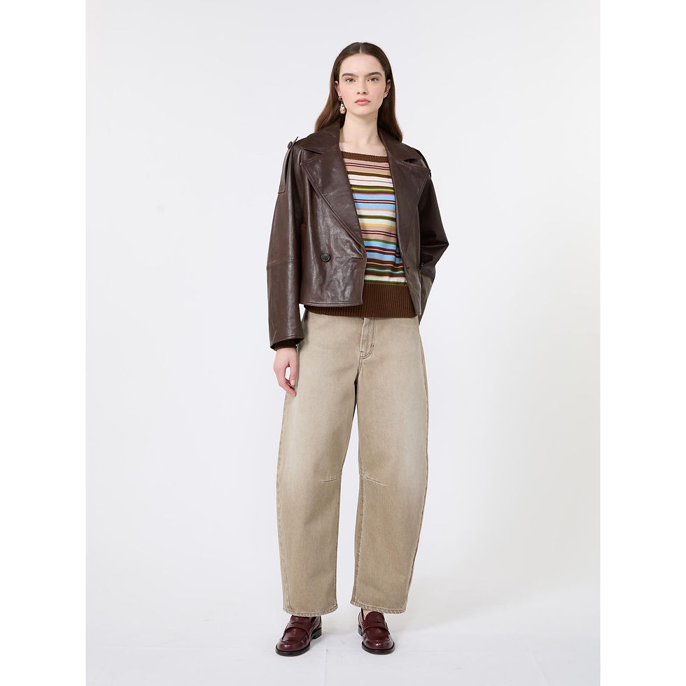 Miniatura: MAX MARA WEEKEND Maglia in filato di cotone a righe multicolor T. 42