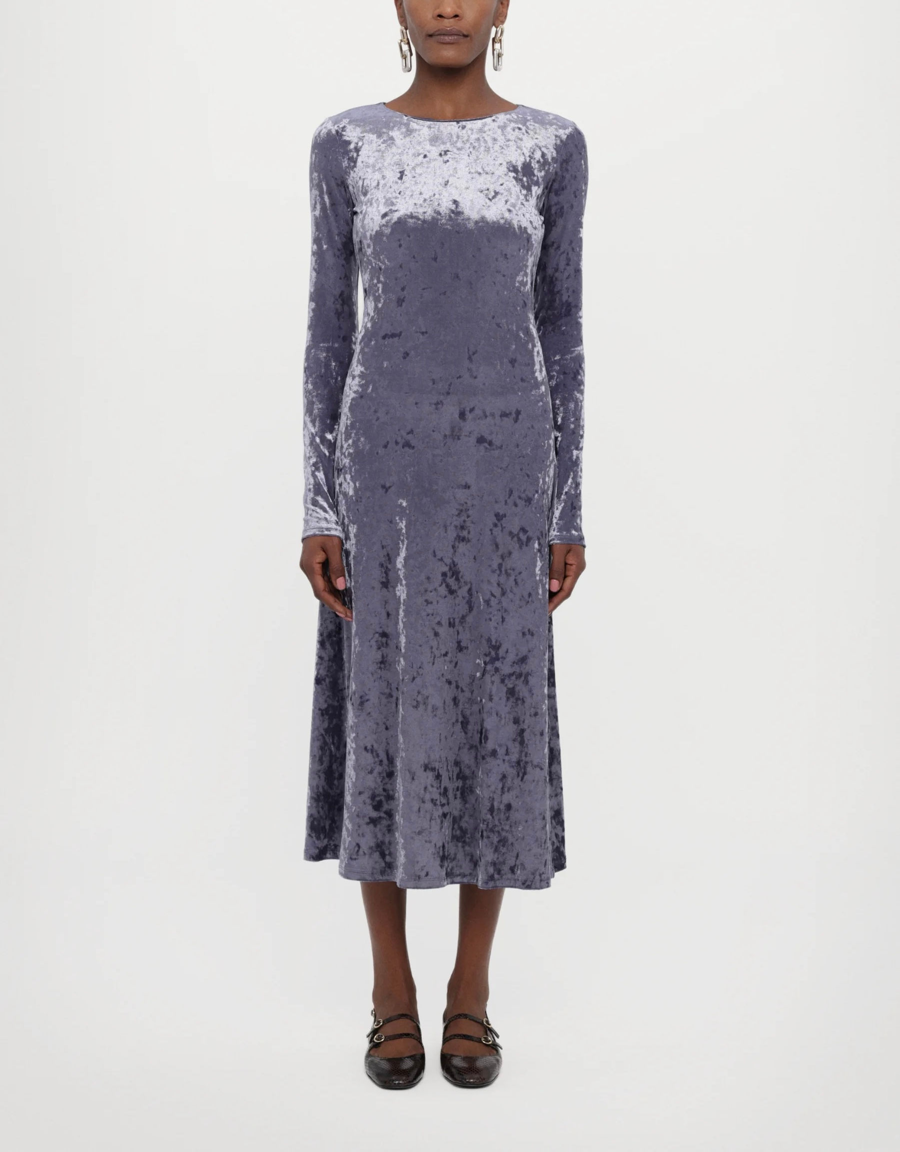 MARELLA Abito midi in velluto bluette T.42