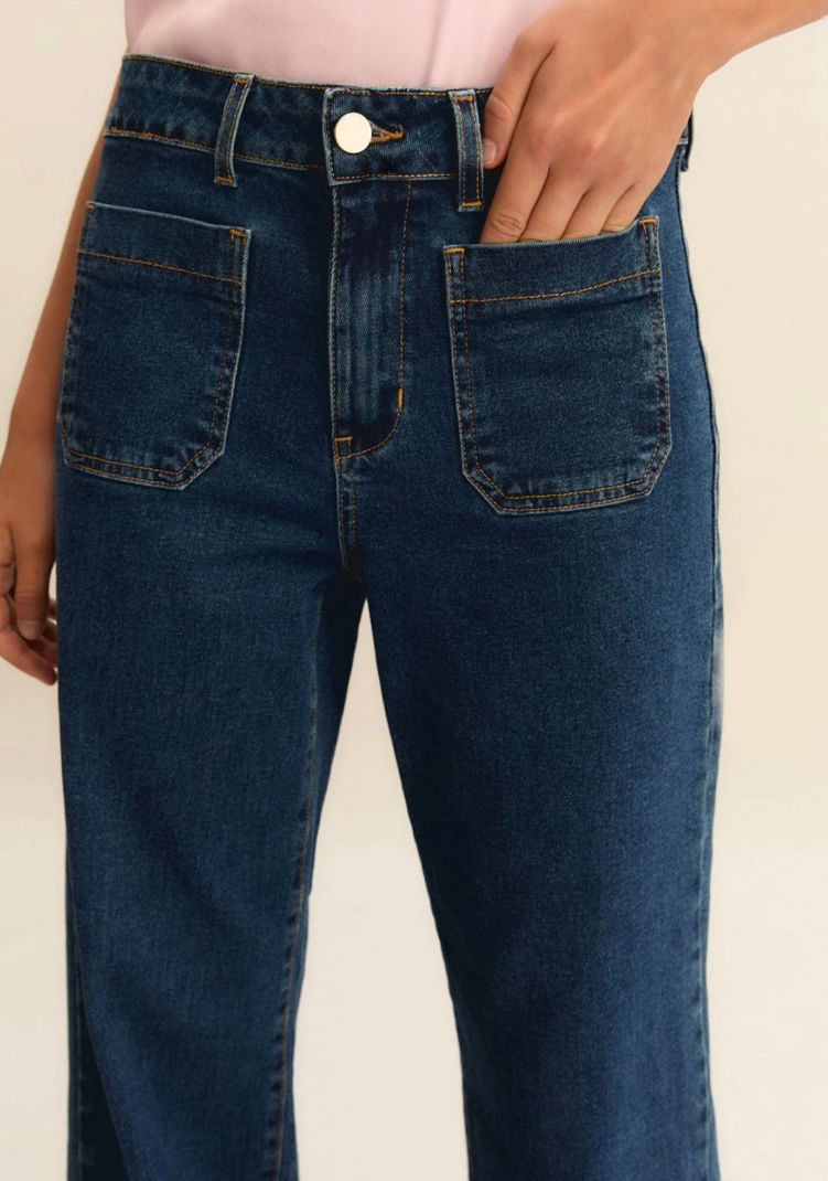 Thumbnail: EMME MARELLA Denim wide leg flare blu T. 42