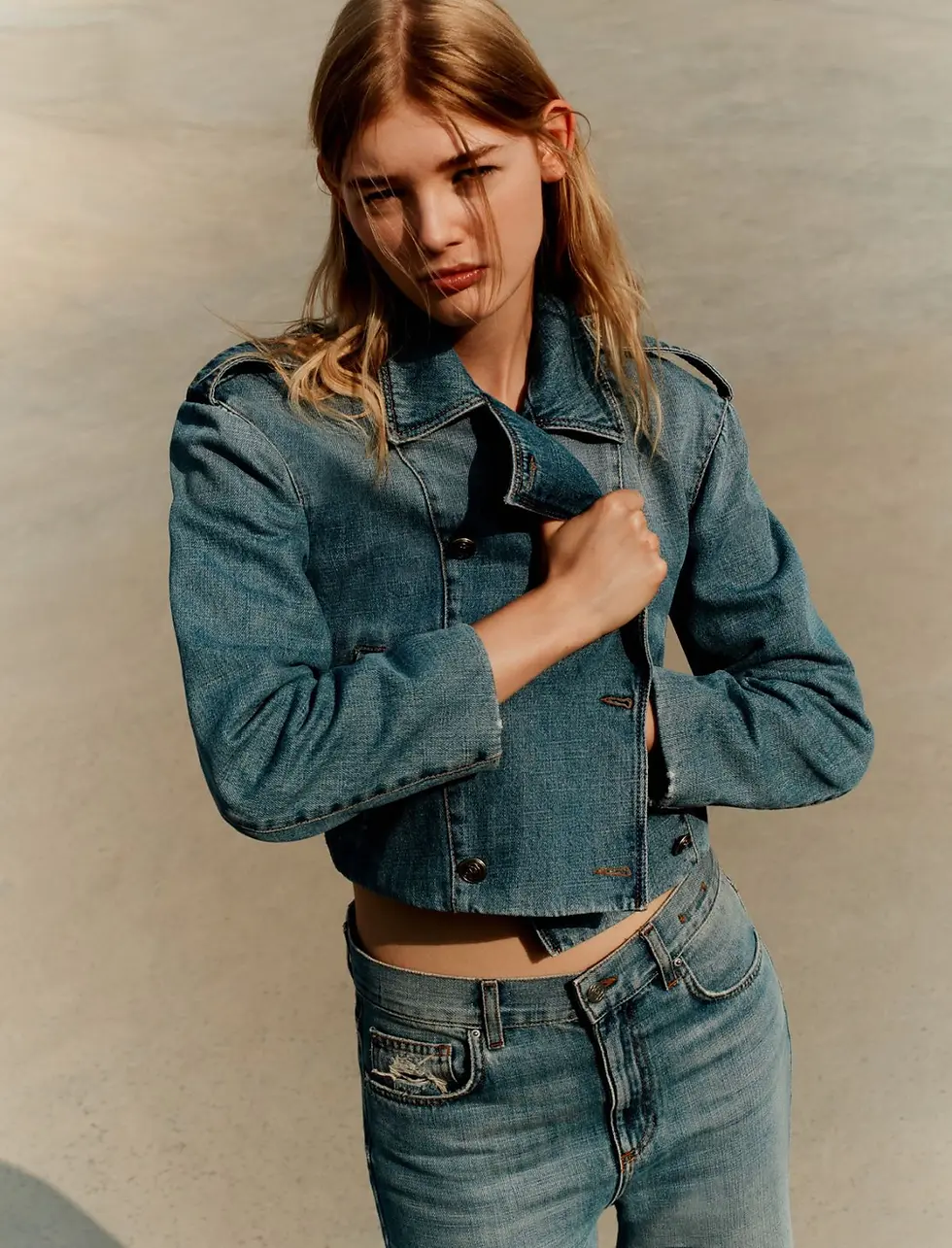 Thumbnail: MARELLA Giacca chiodo in denim T.42