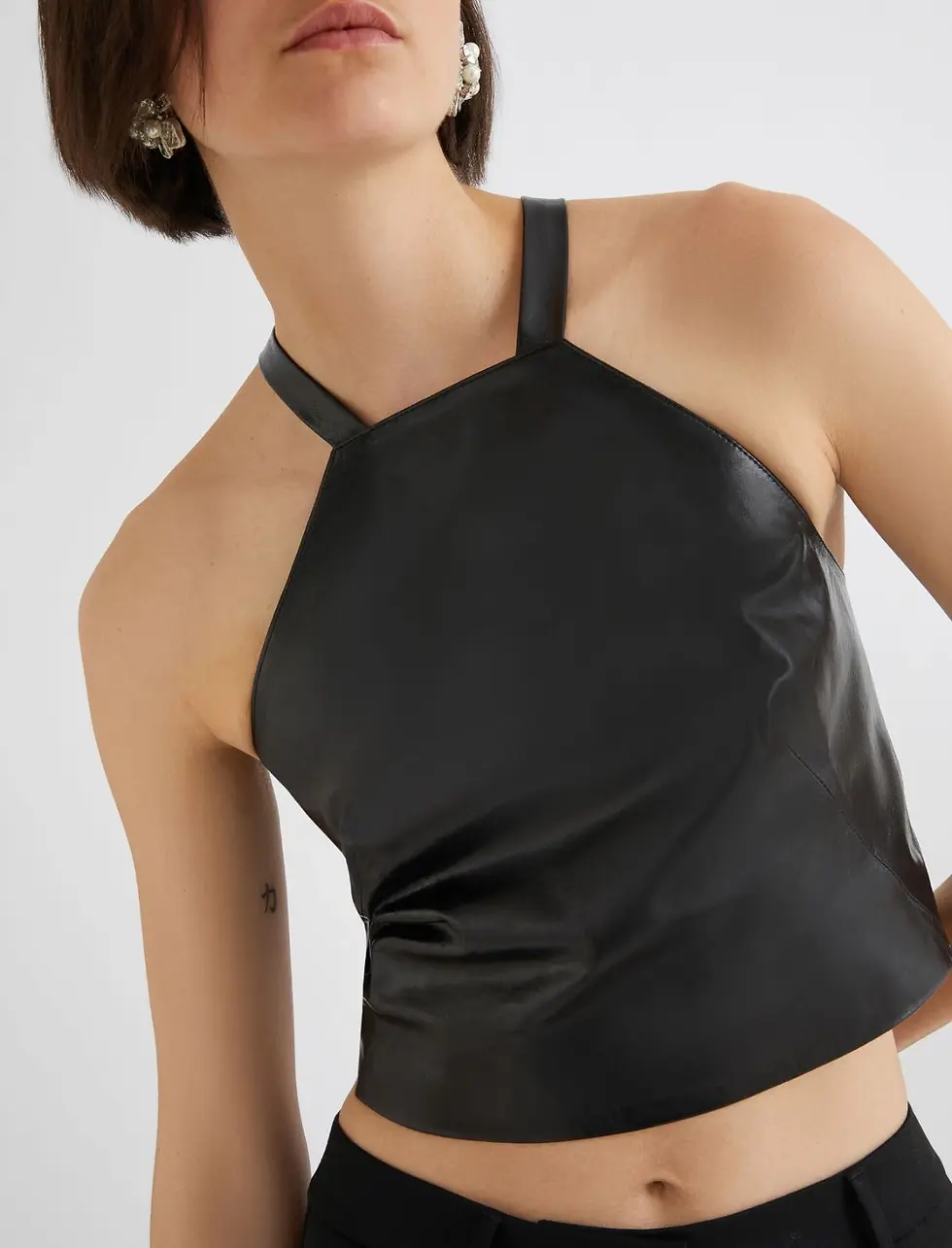 Miniatura: MARELLA Top smanicato in nappa nero T.42