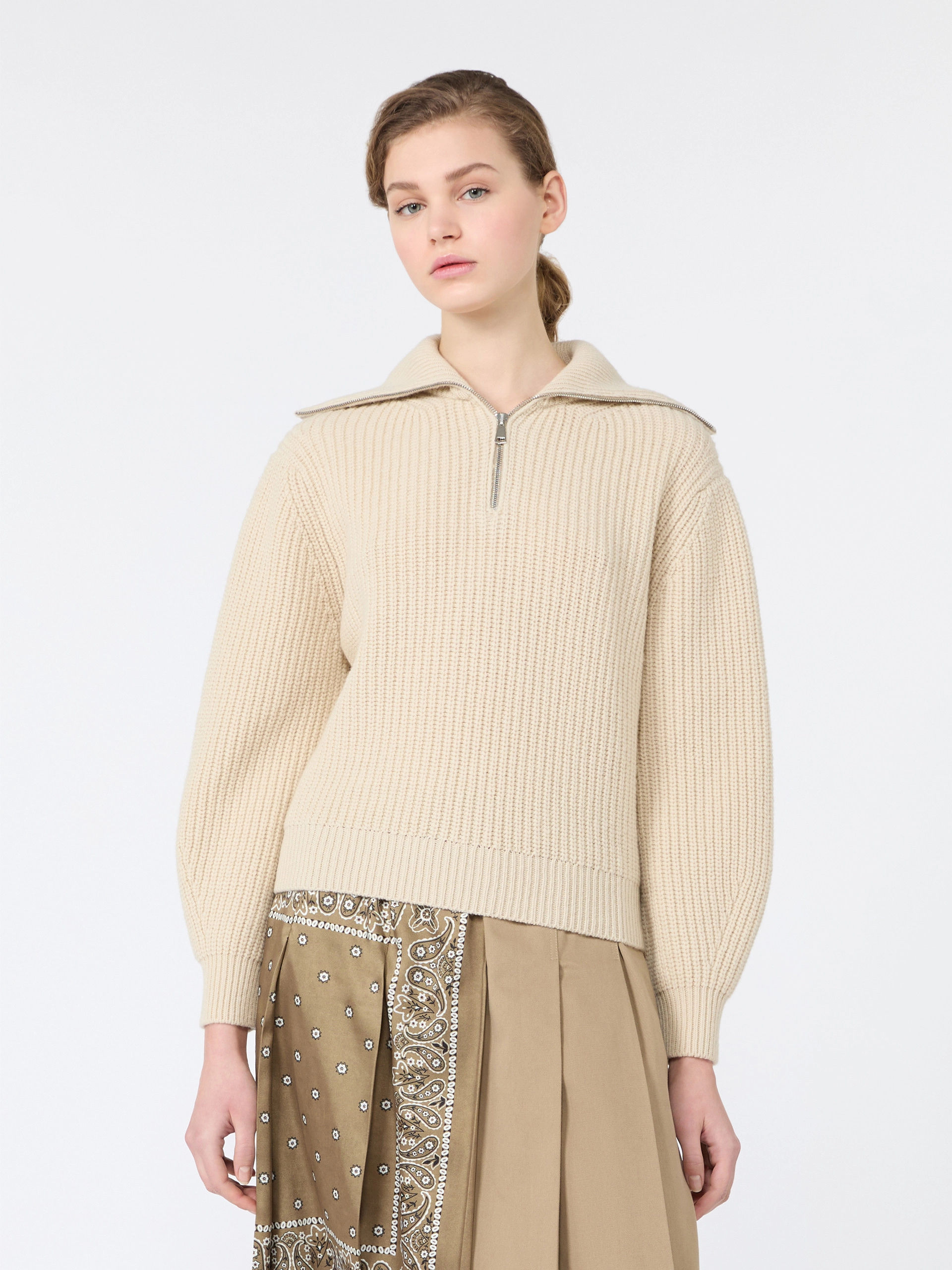 MAX MARA WEEKEND Dolcevita con zip in lana