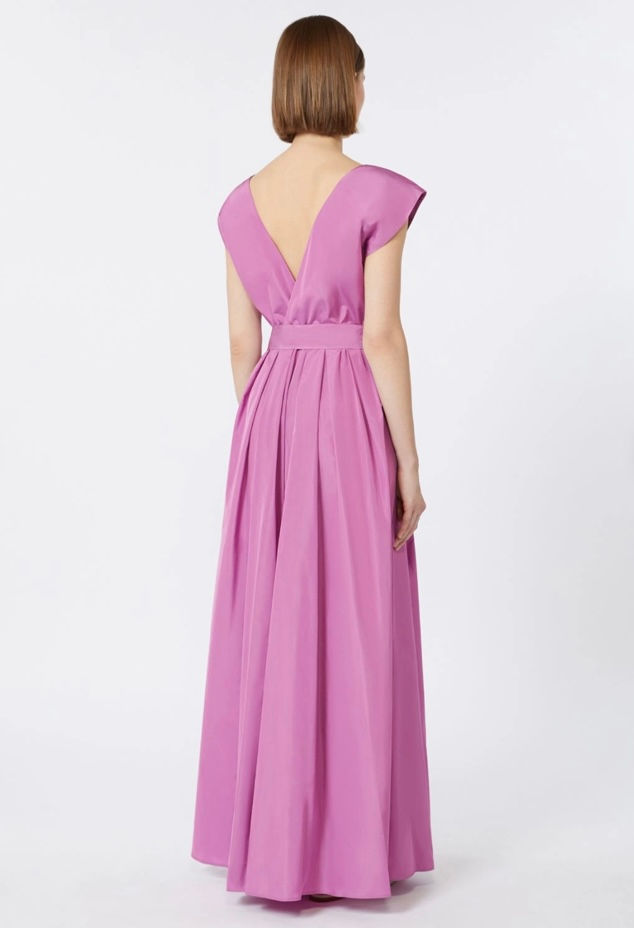 Miniatura: MAX MARA STUDIO Abito lungo in taffetà con cintura T.42