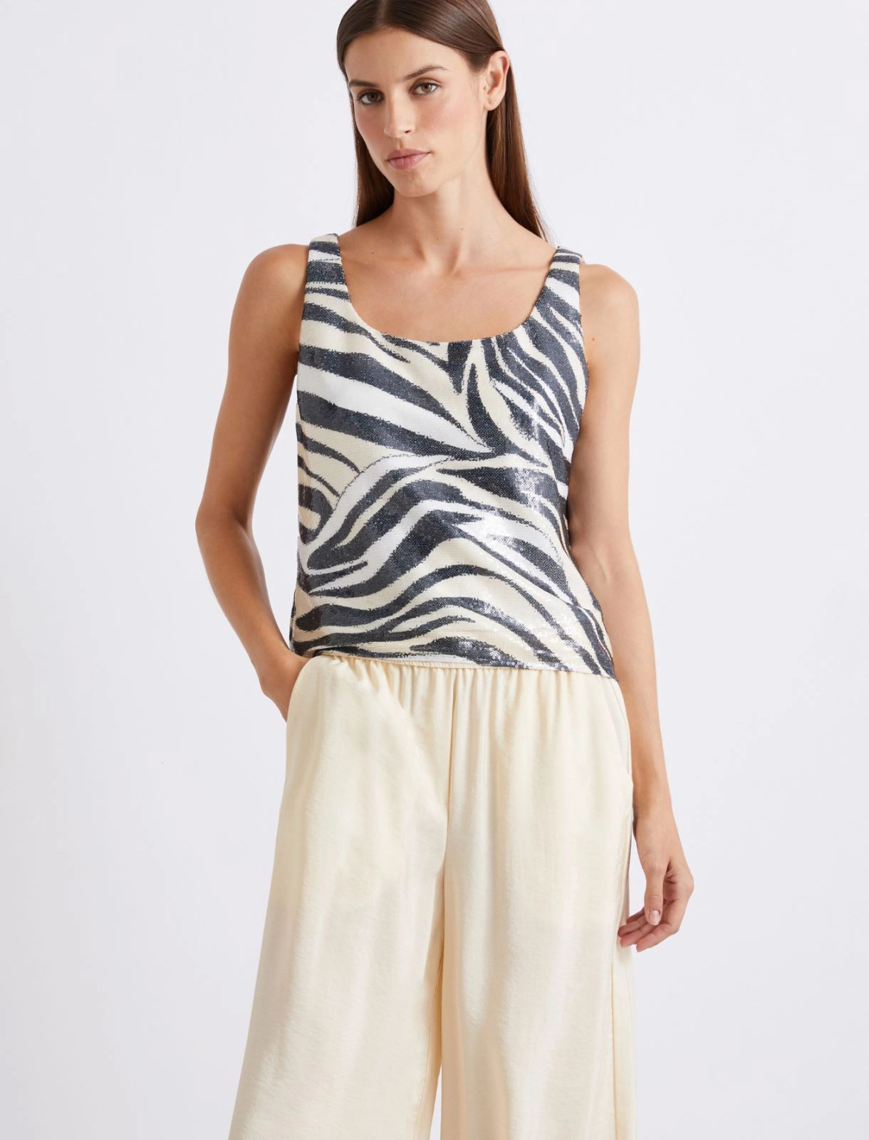MARELLA Top con paillettes T.42