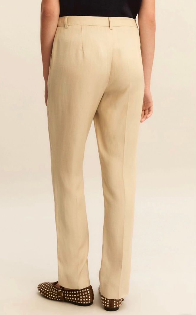 Miniatura: EMME MARELLA Pantaloni slim in twill di misto lino beige  T. 42