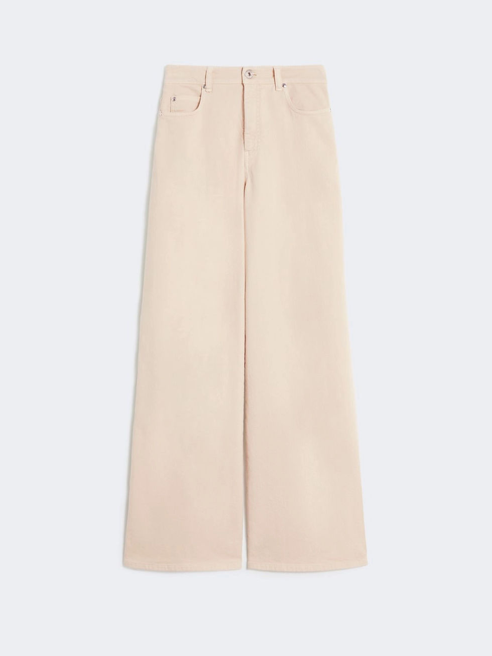 Thumbnail: MAX MARA WEEKEND Pantalone wide leg in drill di cotone sabbia T.42