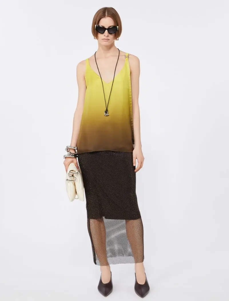 Miniatura: SPORTMAX Top lingerie in seta dégradé giallo T. 42