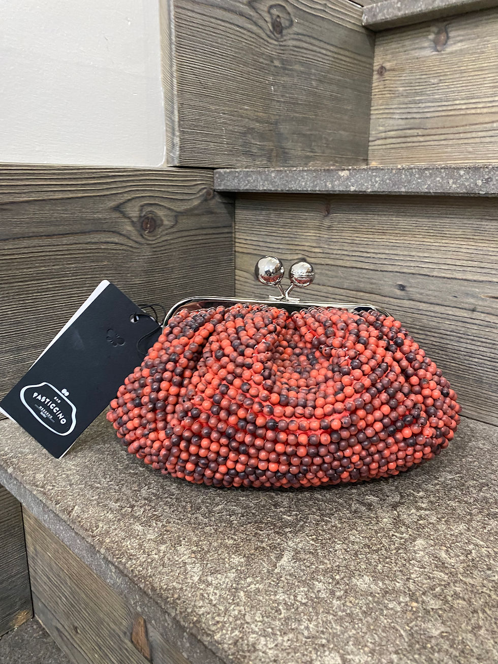 Thumbnail: MAX MARA WEEKEND Pasticcino Bag small con perle in resina ricamate corallo