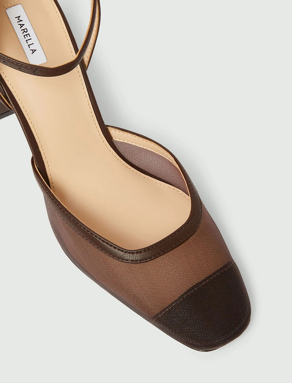 Thumbnail: MARELLA Slingback in rete con punta squadrata marrone N.37