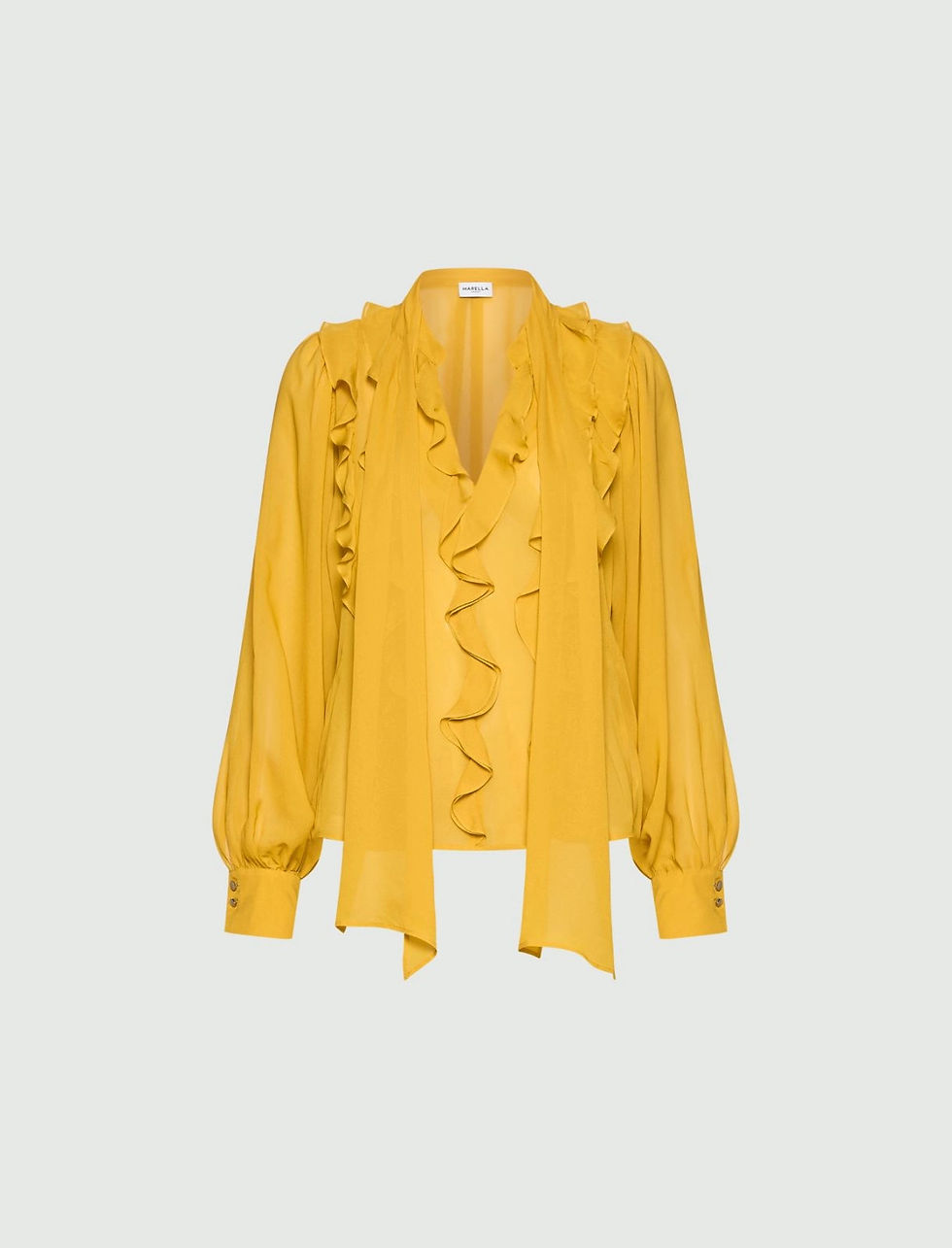 Miniatura: MARELLA Camicia in georgette con rouche giallo T. 42