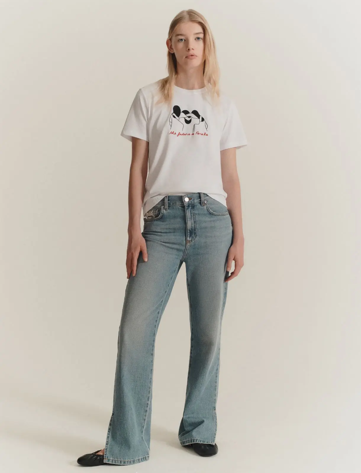 MARELLA T-shirt con stampa e ricamo  T. 42