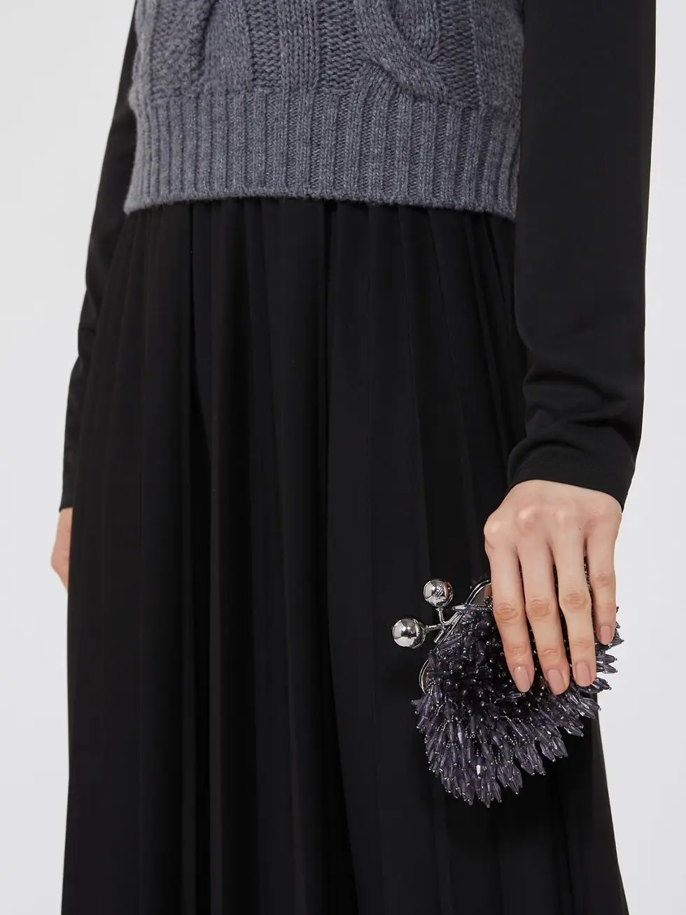 Miniatura: MAX MARA WEEKEND Pasticcino Bag nano in raso e strass