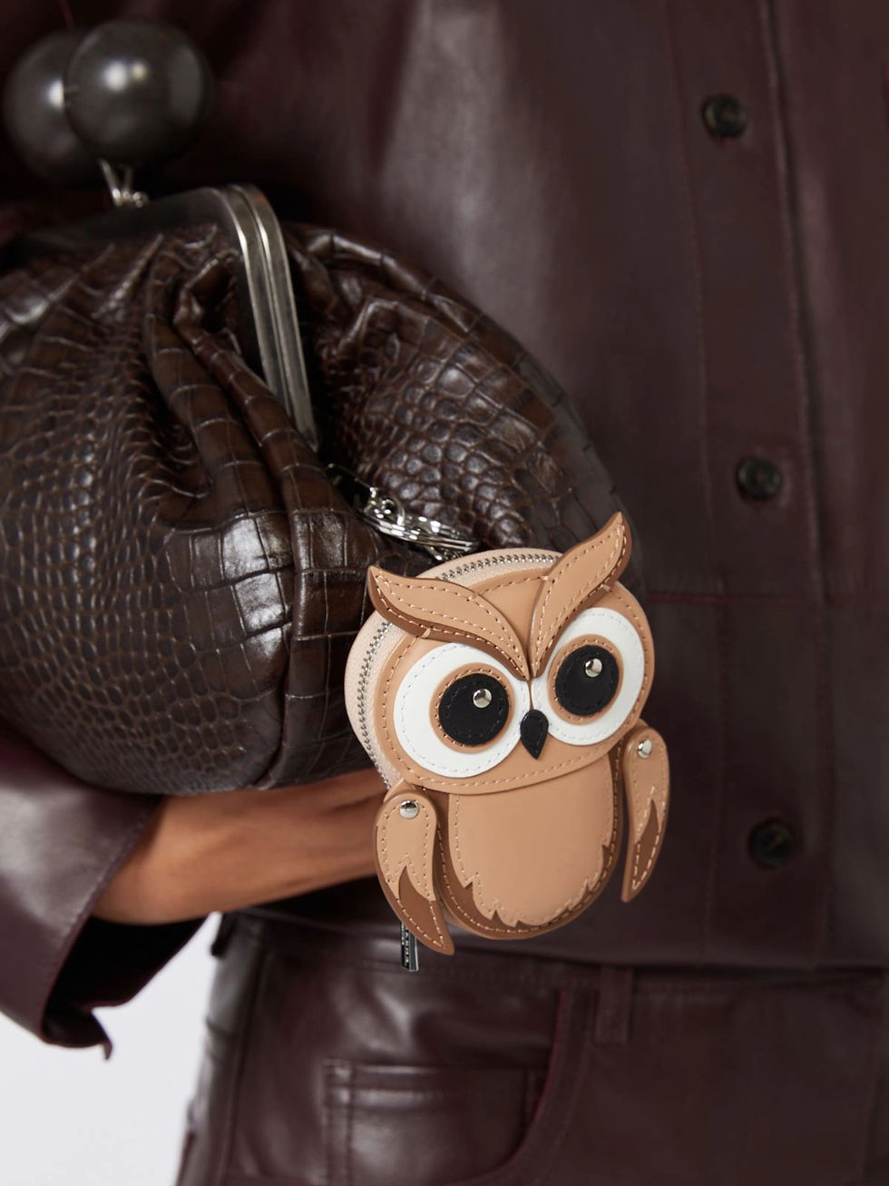 Thumbnail: MAX MARA WEEKEND Portamonete in pelle beige