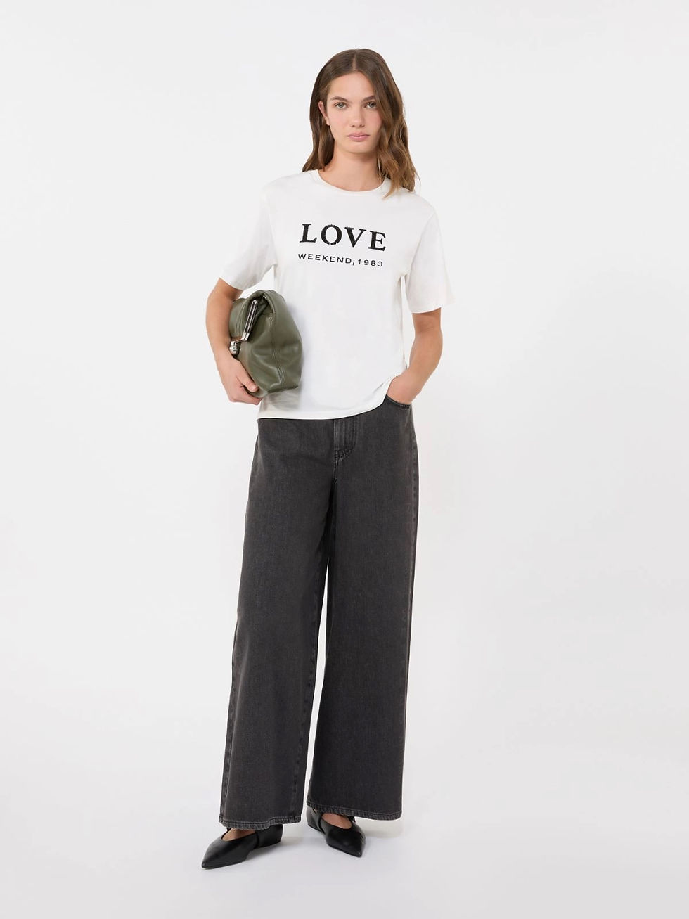 Thumbnail: MAX MARA WEEKEND T-shirt in jersey con stampa e ricami T. 42