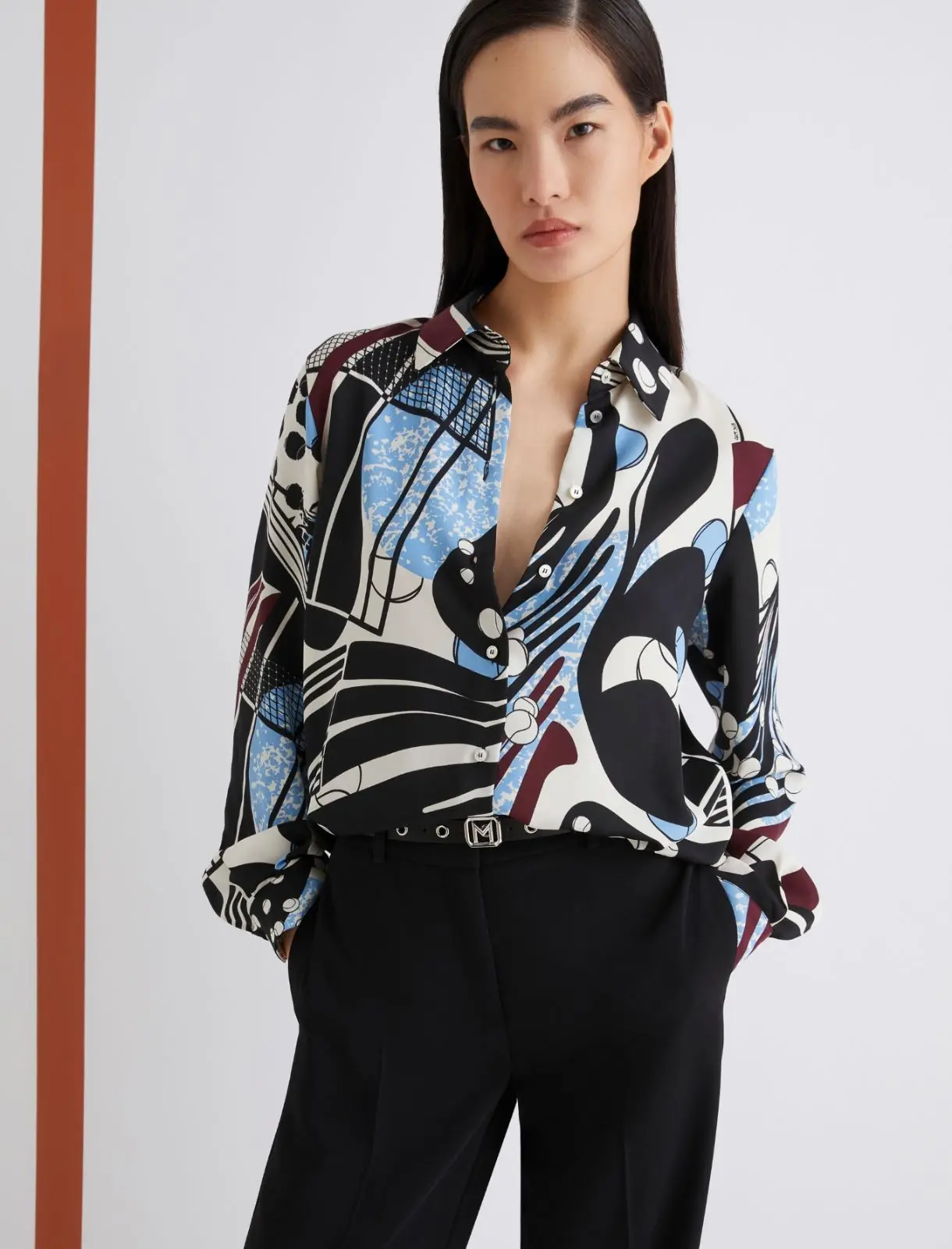 MARELLA Camicia in satin stampato T.42