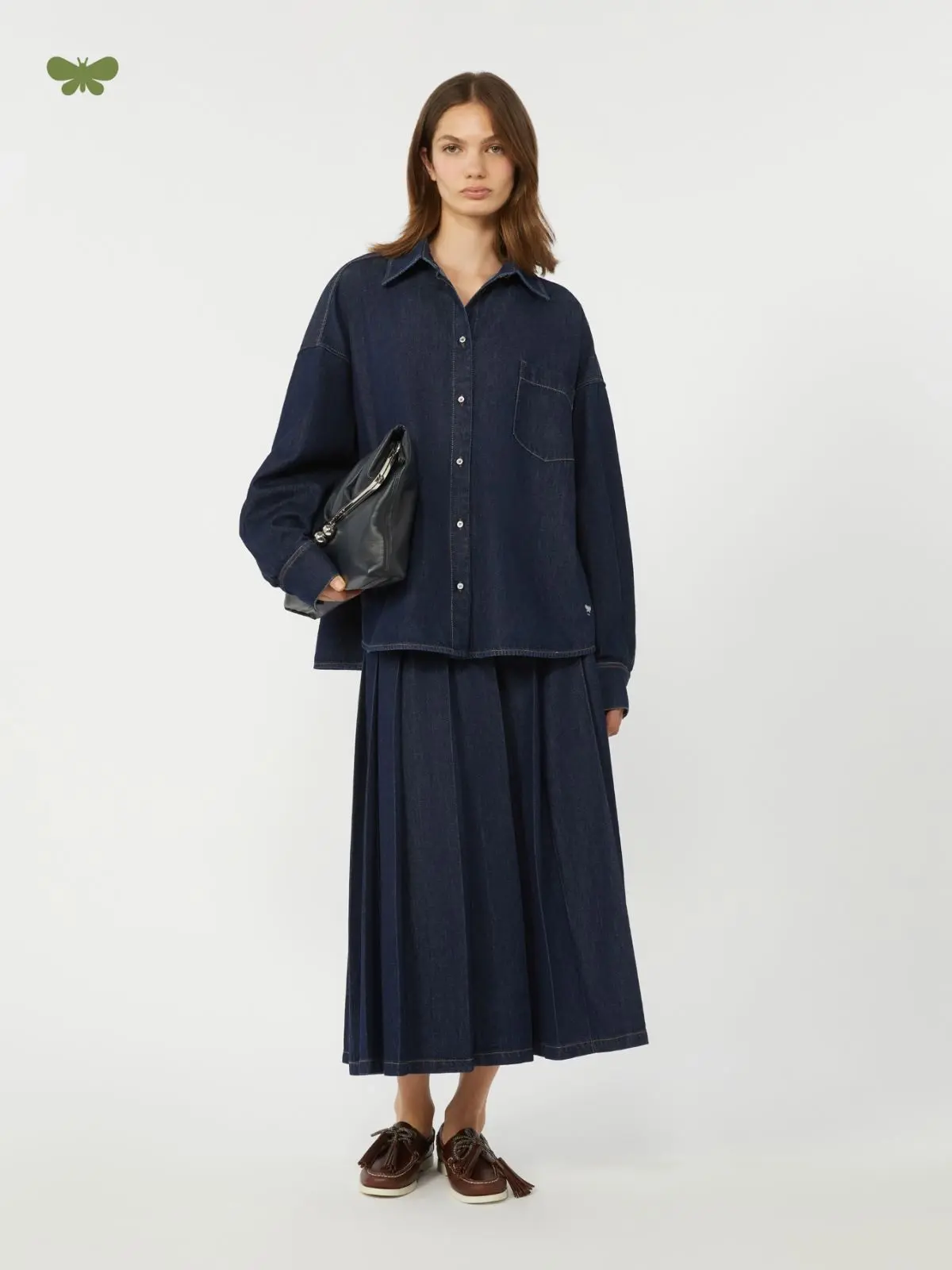 MAX MARA WEEKEND Gonna a pieghe in denim T.42