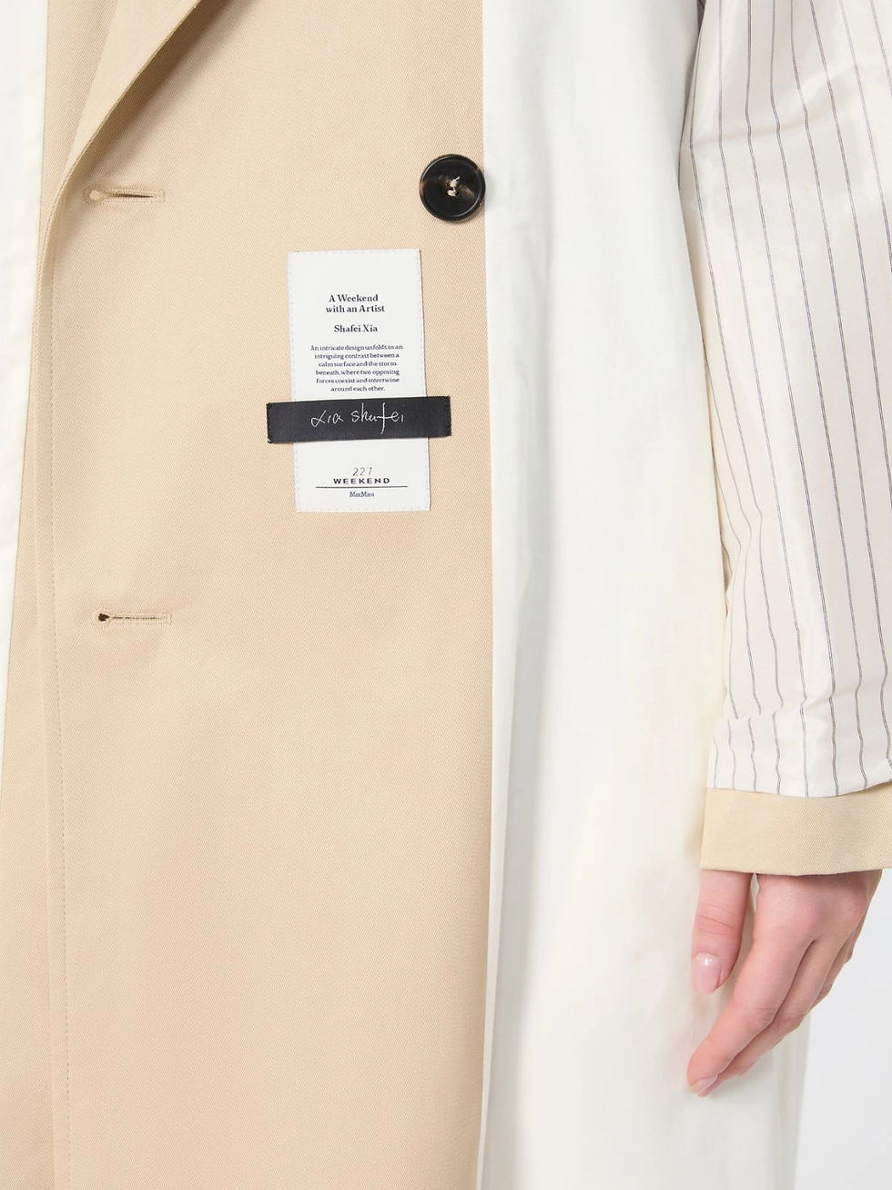 Miniatura: MAX MARA WEEKEND Trench in gabardina antigoccia con stampa prugna  T. 42