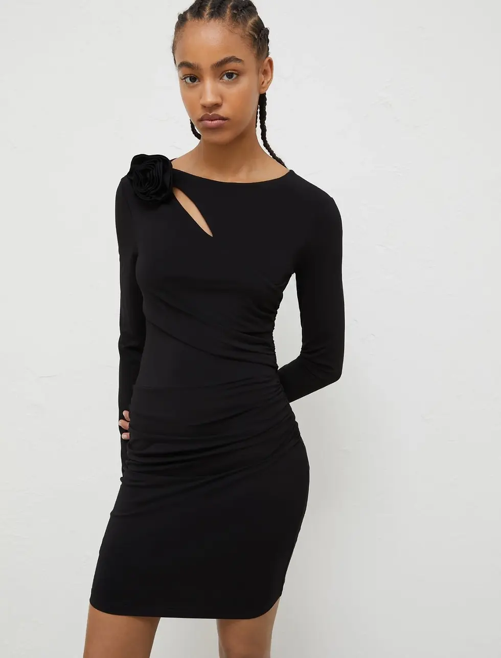 Miniatura: MARELLA Abito con spilla a fiore nero T. 42