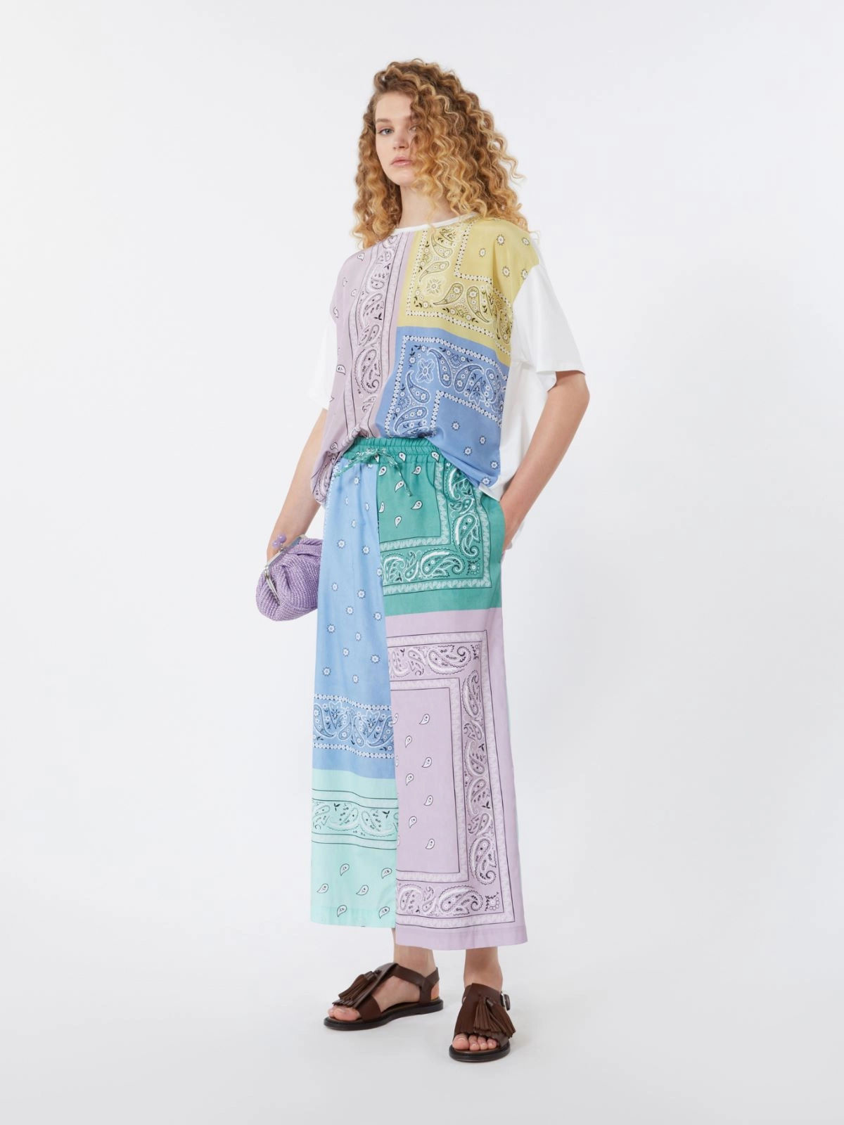 MAX MARA WEEKEND Pantalone in popeline di cotone stampato