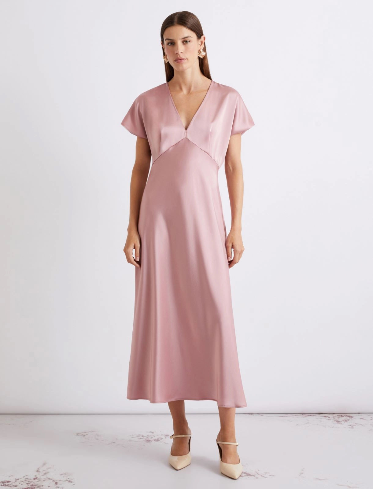 MARELLA Abito in satin rosa peonia T. 42