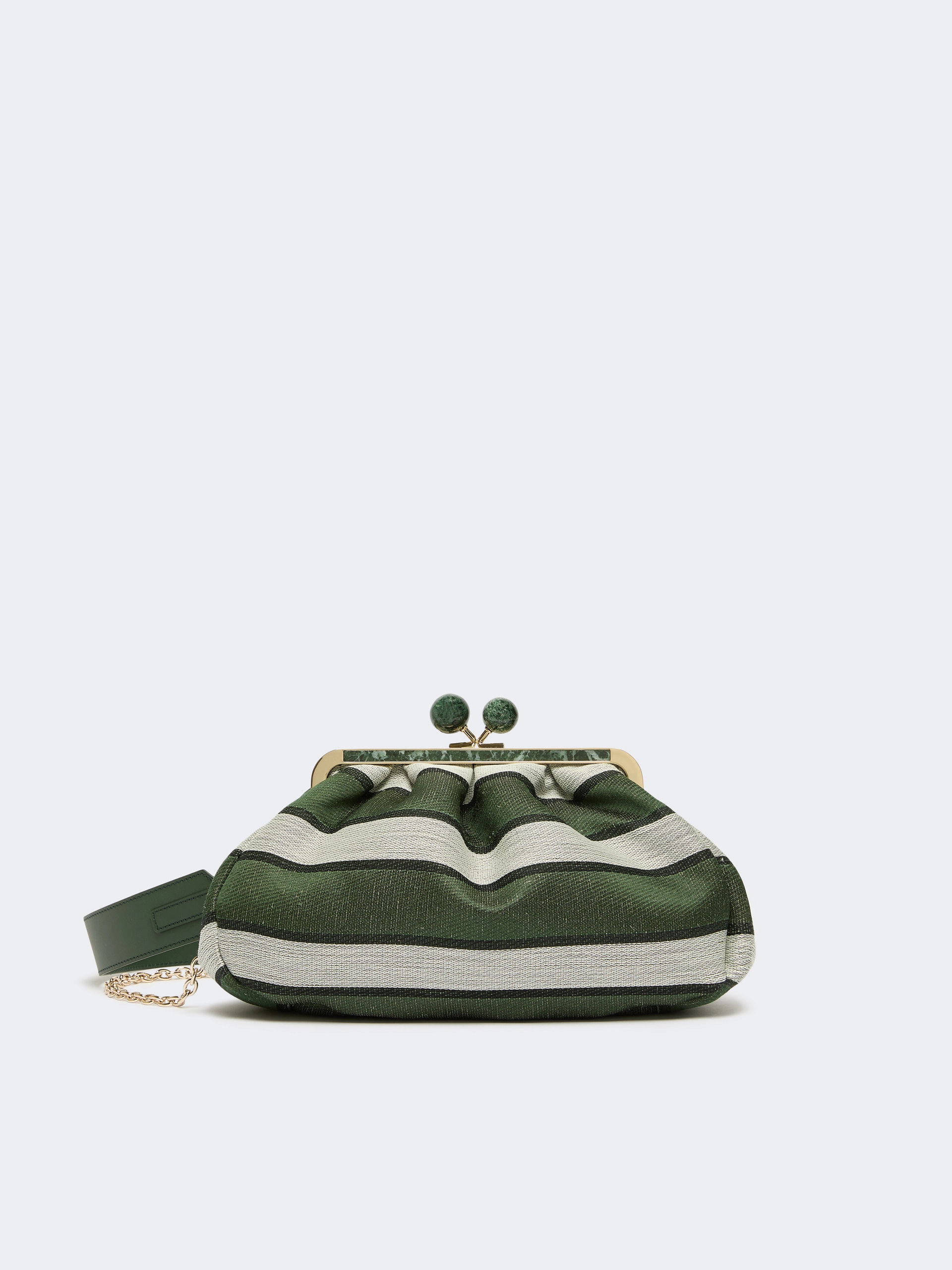 MAX MARA WEEKEND Pasticcino Bag medium in jacquard di lino, seta, cotone salvia